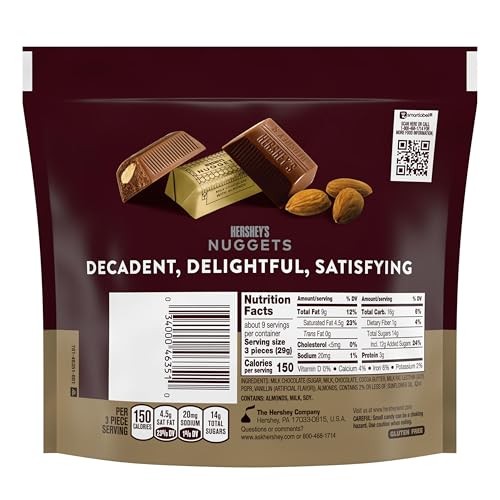HERSHEY'S Nuggets Milk Chocolate with Almonds Candy - 8.8oz thumbnail