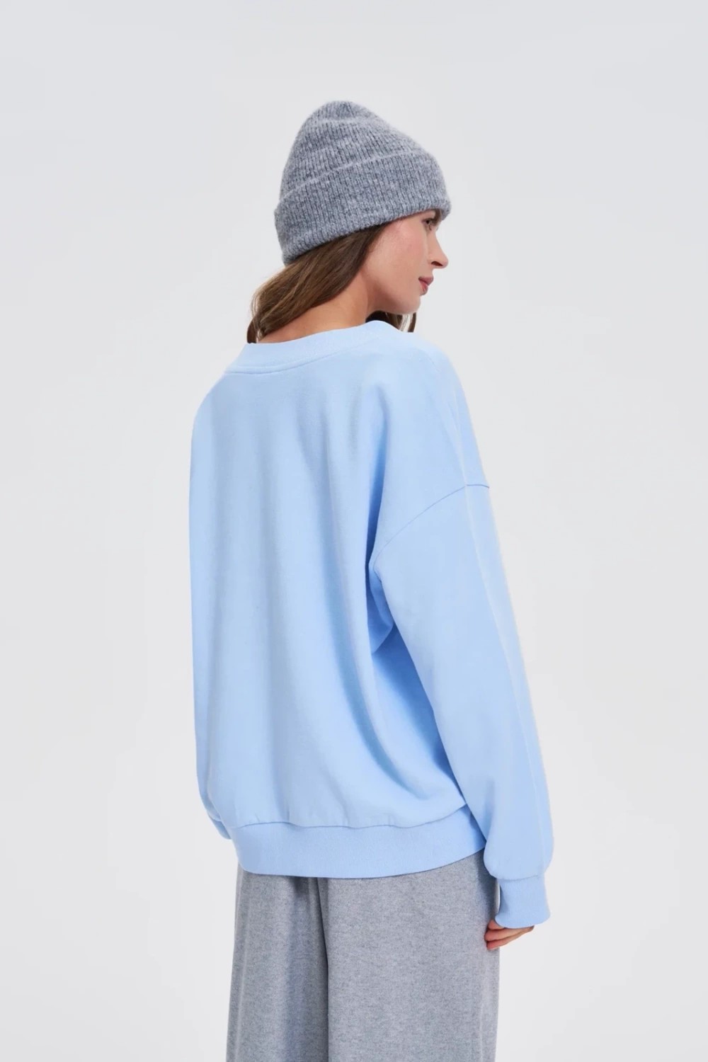 Marisse WOMEN'S SWEATSHIRT Z-BL-4807 L.BLUE thumbnail