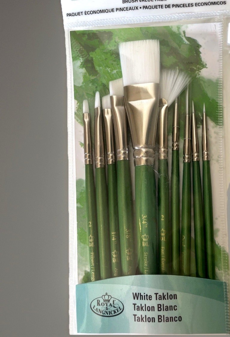 Royal & Langnickel White Taklon Paint Brush Set 10pc RSET-9546 Artist Craft NEW thumbnail