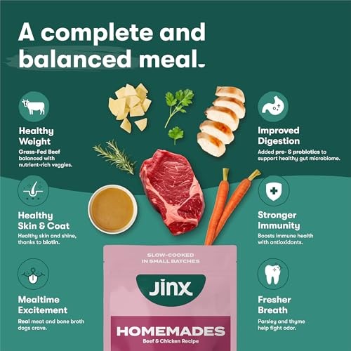 Jinx Beef & Chicken Grain Free Wet Dog Food Pouches, Meal or Dog Food Topper Mix-in, Made with Real Beef & Chicken, Bone Broth, No Fillers - Puppy, Ad thumbnail