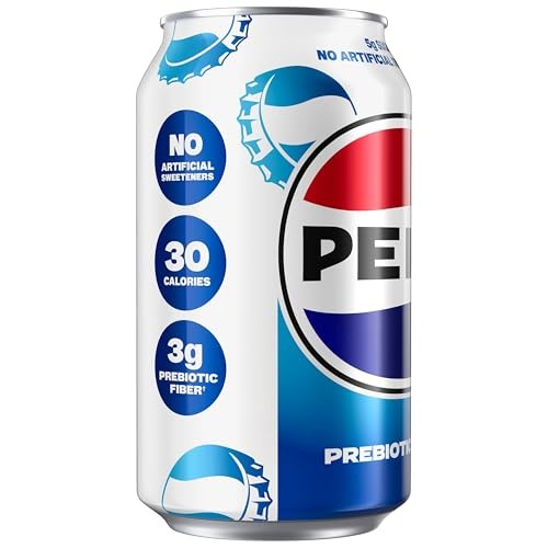 Pepsi Prebiotic Cola, 12 Fl Oz Can, 30 Calories, 5g Prebiotic Fiber, 5g Sugar, Soda Pop thumbnail