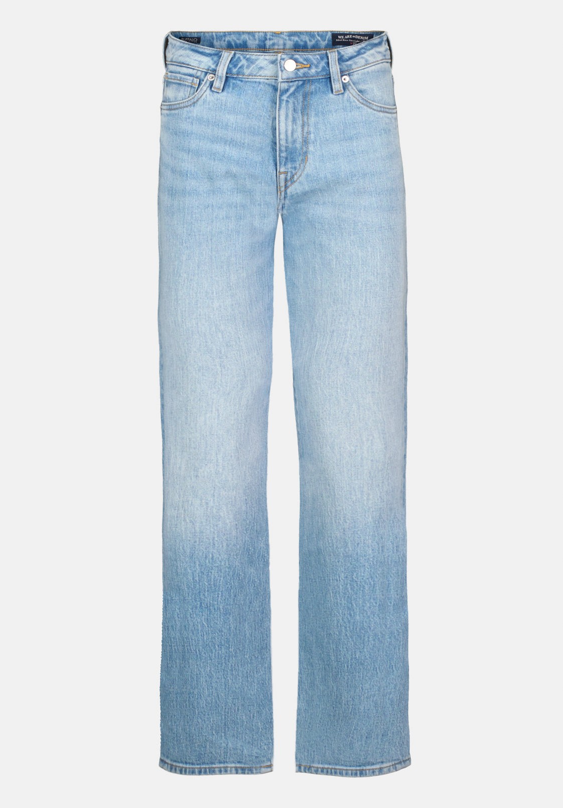 Buffalo Jeans Women's Mid Rise Straight Mary Jeans, Light Blue Sanded - Size: 33