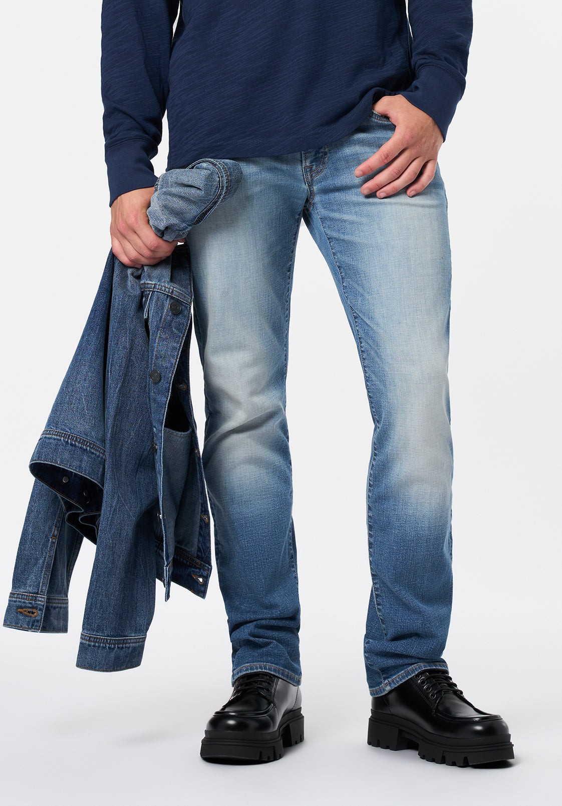 Buffalo Jeans Men's Straight Six Jeans, Sanded Blue - Size: 33 thumbnail