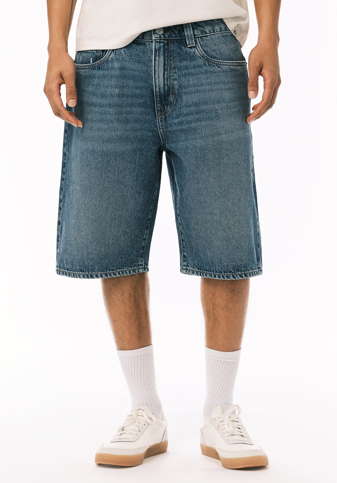Buffalo Jeans Men's Mick Wide Leg Denim Short, Distressed Blue - Size: 33 thumbnail