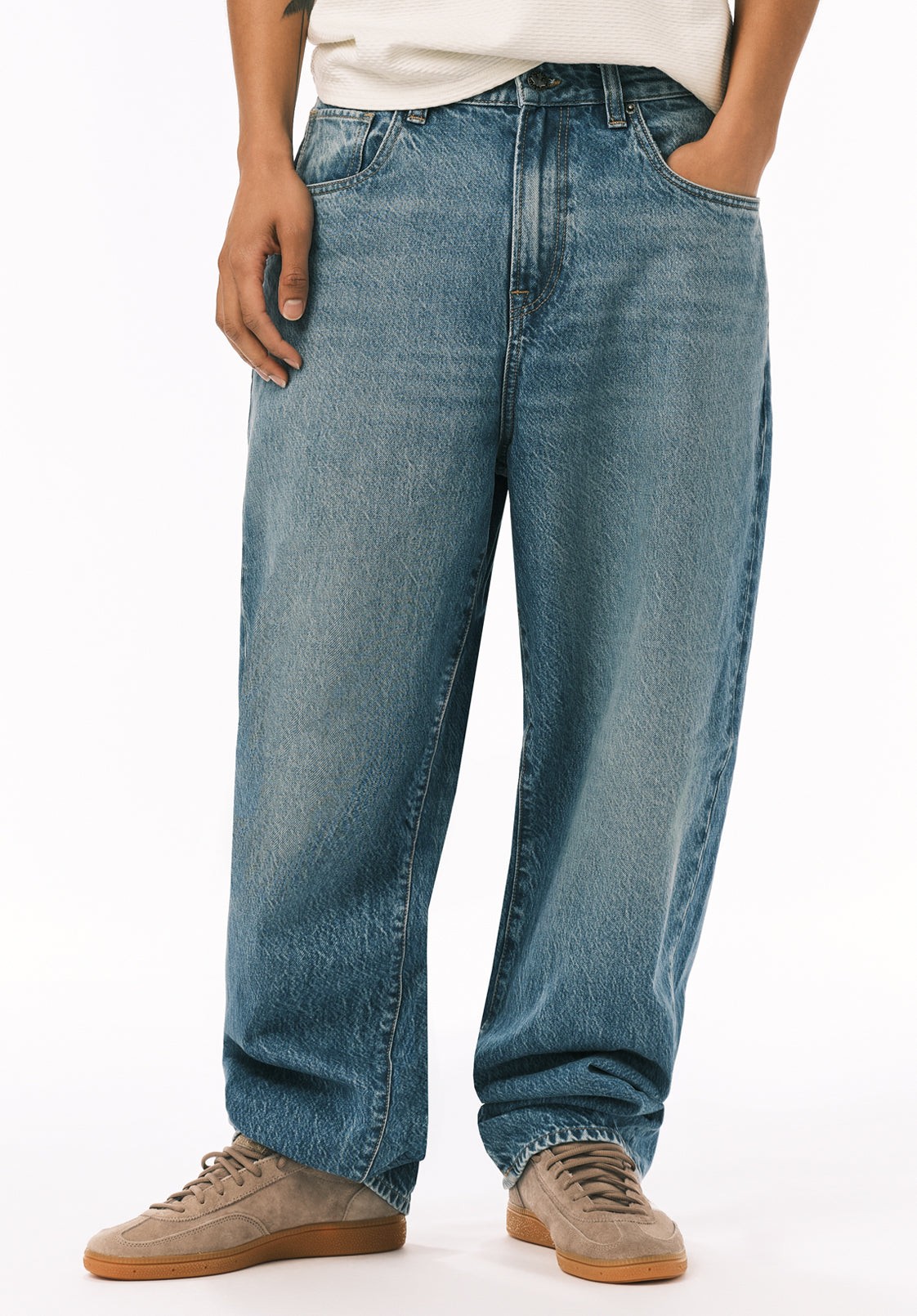 Buffalo Jeans Men's Baggy Fit Mikey Jeans, Vintage Sanded Blue - Size: 33 thumbnail