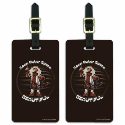 Keep Outer Space Beautiful Fraggle Rock Uncle Traveling Matt Luggage ID Tags Suitcase Carry-on Cards - Set of 2