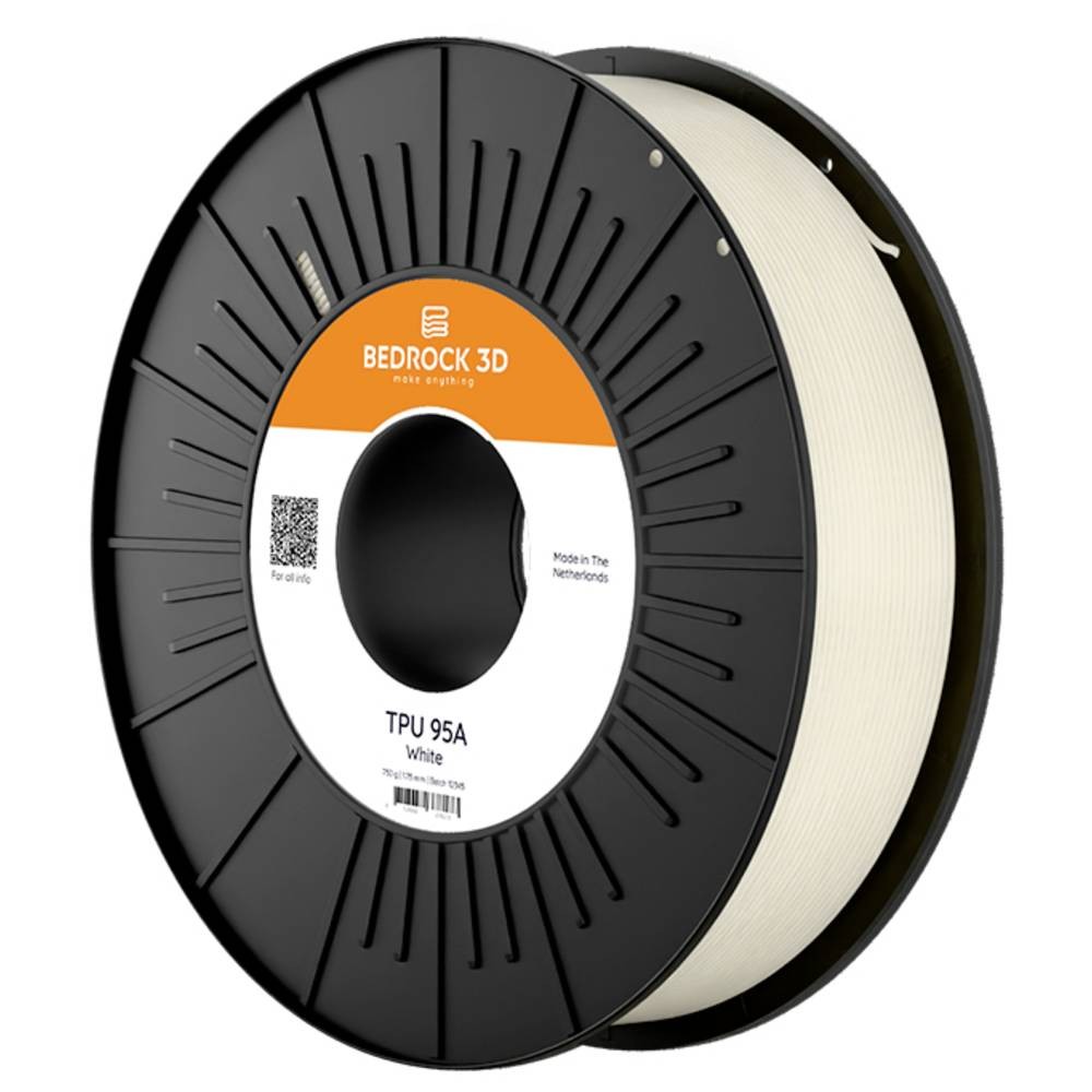 BEDROCK 3D TPU-2303b075 TPU 95A White 2.85 Mm 750 G Filament TPU 2.85 Mm 750 G White 1 Pc(s)
