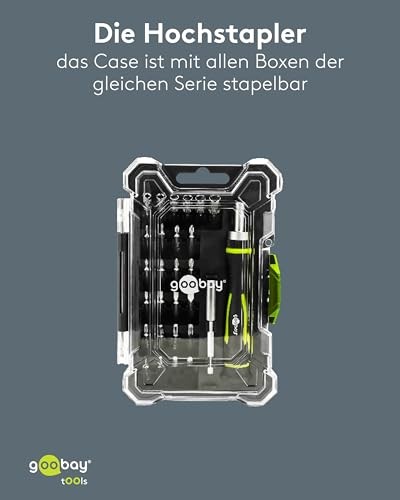 Goobay Screwdriver Set with 26 Pieces Precision Bit Set, Ratchet Screwdriver with Magnetic Holder, S2 Steel Bits, Socket Set, Storage Box, Precision M thumbnail