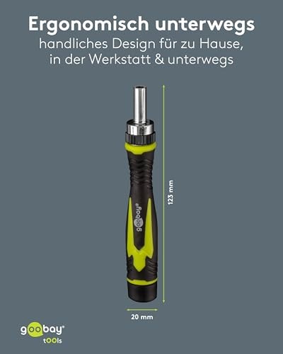 Goobay Screwdriver Set with 26 Pieces Precision Bit Set, Ratchet Screwdriver with Magnetic Holder, S2 Steel Bits, Socket Set, Storage Box, Precision M thumbnail