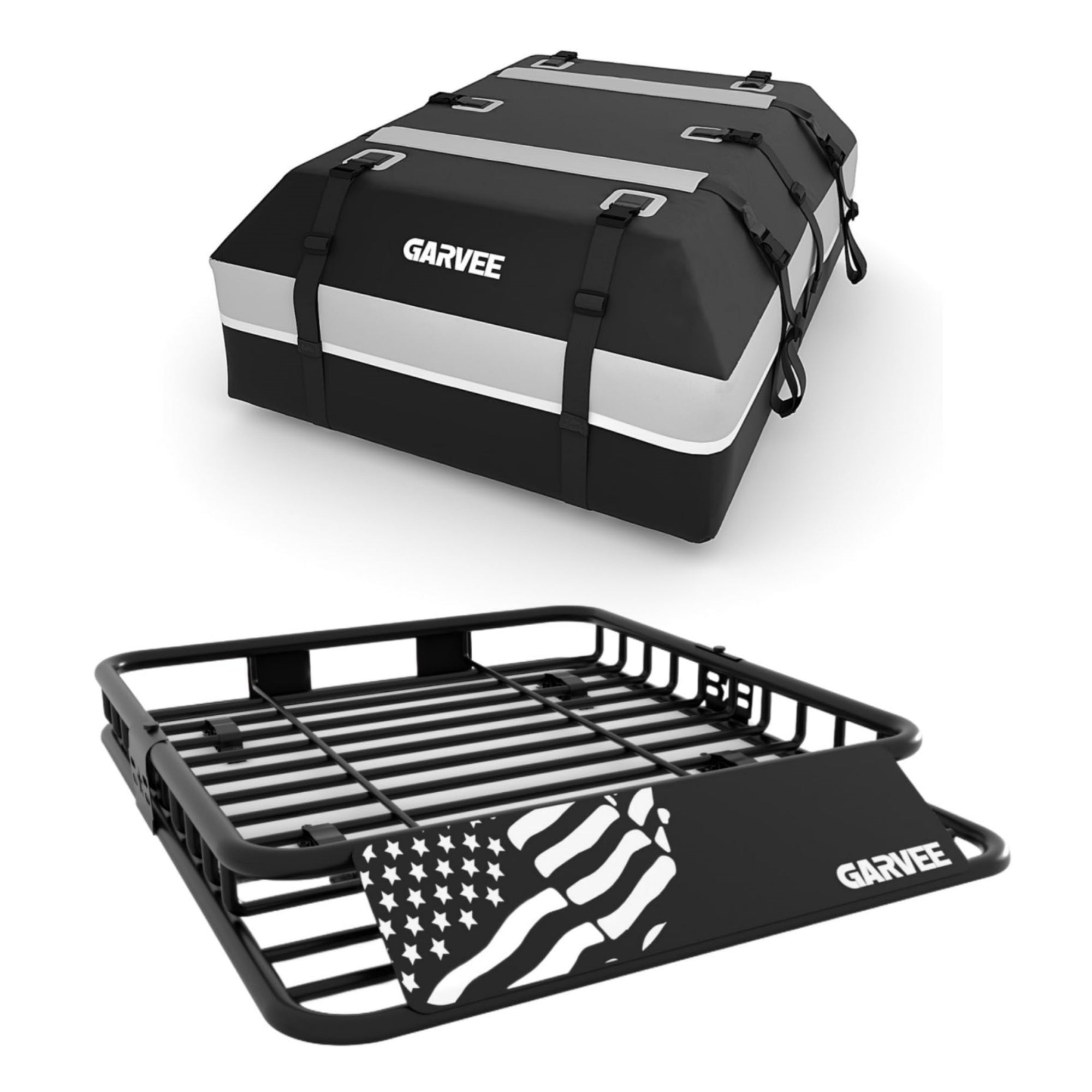 Photo 1 of  Garvee 64"x39"x6" Universal Roof Rack Basket - 200 Lbs Capacity Rooftop Cargo Carrier with 21 Cubic Feet Waterproof Luggage Bag (52"x39") for SUVs, T 