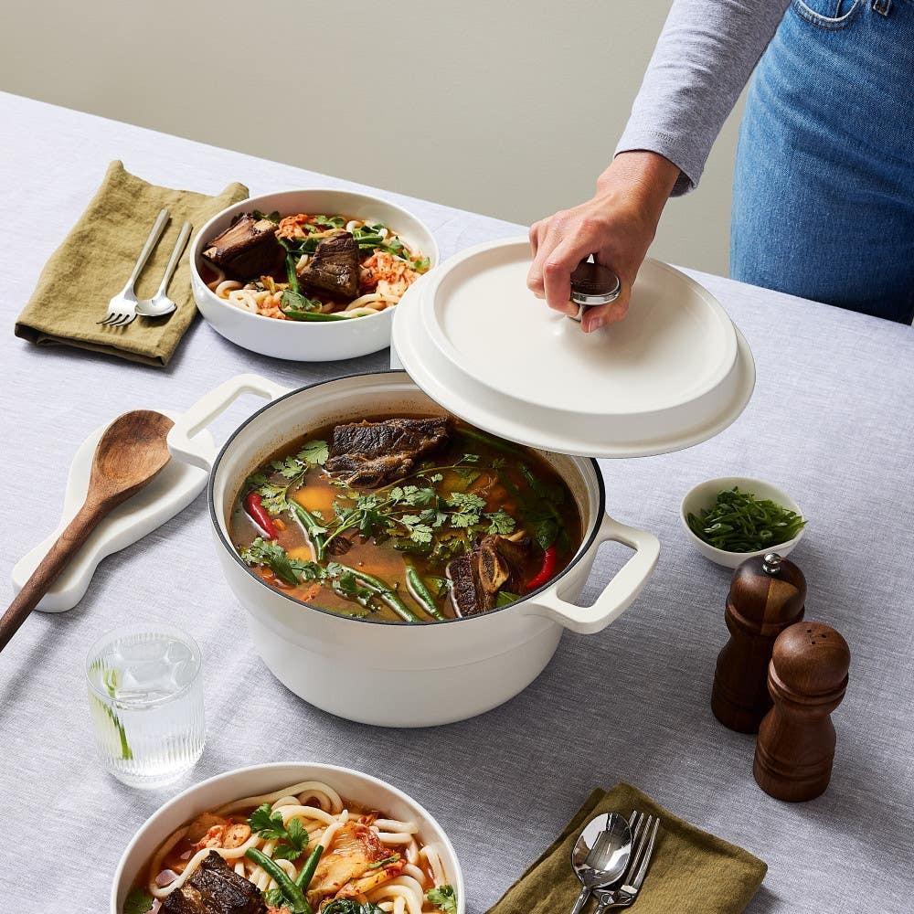 Stainless Steel 6-in-1 Digital Slow Cooker with Removable Cast Iron Pot 5 Quart❗MAY HAVE MISSING PIECES/NEEDS CLEANING❗