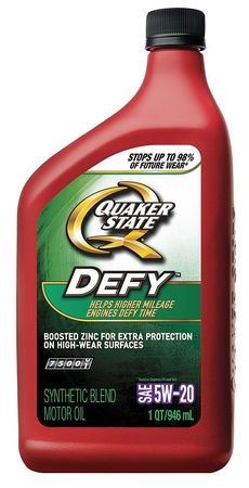 Engine Oil, 5W-20, Synthetic Blend, 1 Qt., Defy
