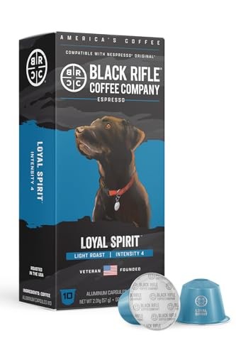 Black Rifle Coffee Company 100ct Loyal Spirit Espresso Capsules – Light Roast, Nutty Citrus & Caramel,OriginalLine Compatible