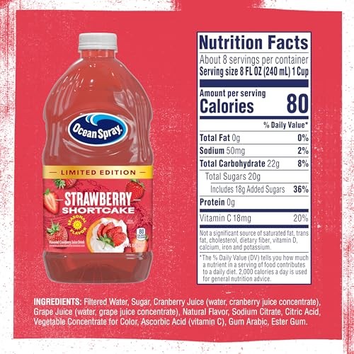 Ocean Spray® Strawberry Shortcake Juice Drink, 60 Fl Oz Bottle (Pack of 1) thumbnail