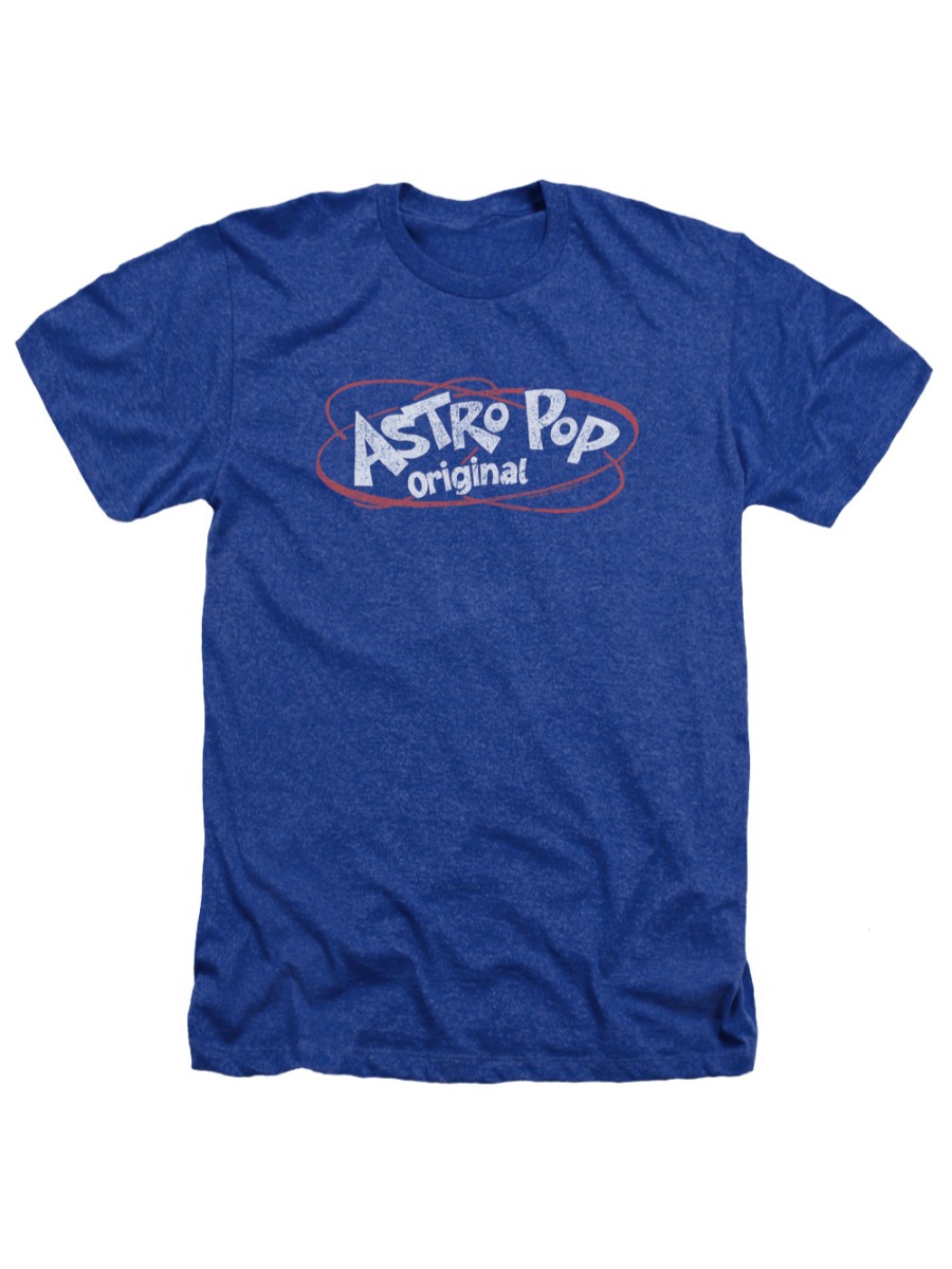 Astro Pop 1960's Rocket Pop Candy Vintage Logo Rings Adult Heather T-Shirt