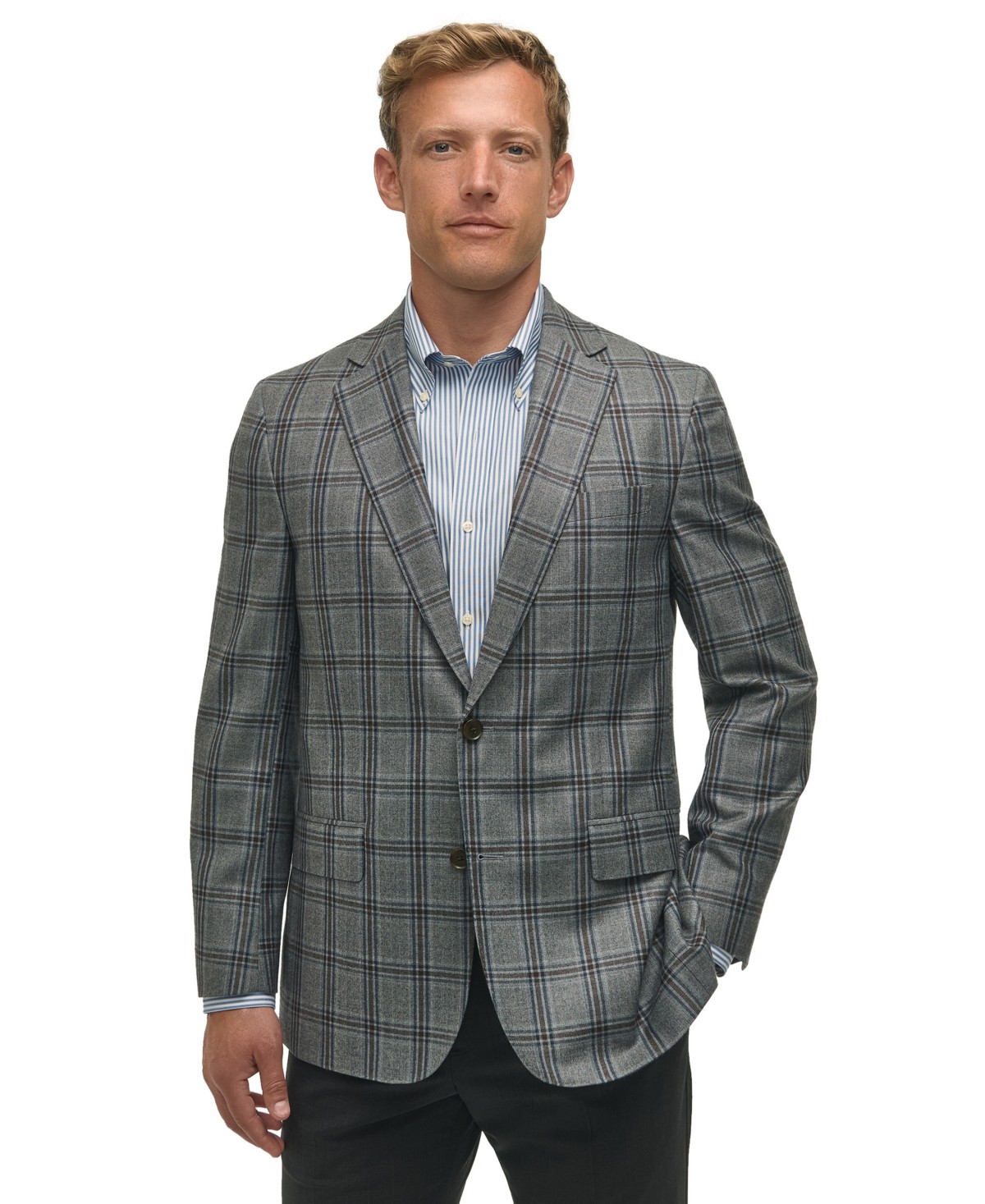 Brooks Brothers Mens Classic fit Sport Coat Blazer 38 S Blue Grey