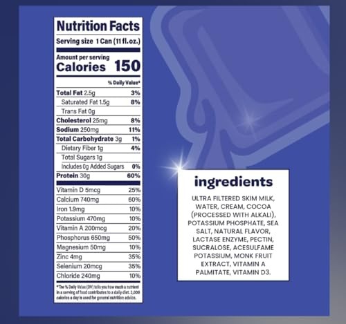 Nurri Protein Milk Shake – Chocolate Flavor, 30g Protein, 1g Sugar, 150 Calories, 10 Vitamins & Minerals, 11 Fl Oz Ready-to-Drink Shakes, 15 Pack thumbnail