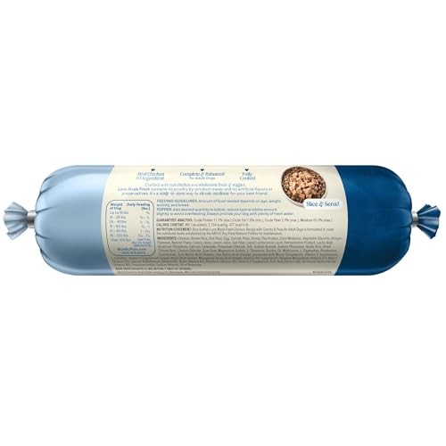 Blue Buffalo Love Made Fresh Natural Adult Dog Food, Refrigerated, Chicken with Carrots and Peas, Fresh Dog Food, Ready-to-Serve, 1-lb Roll thumbnail