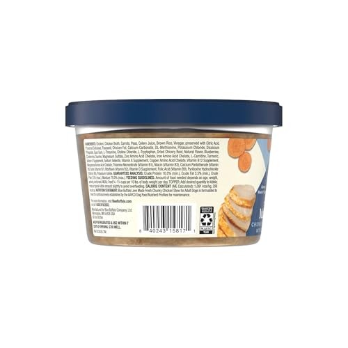 Blue Buffalo Love Made Fresh Natural Adult Dog Food, Refrigerated, Chunky Chicken Stew with Carrots and Peas, Fresh Dog Food, Ready-to-Serve, 1-lb Tub thumbnail