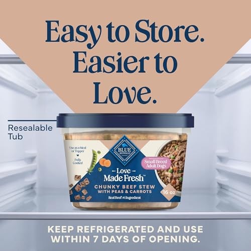 Blue Buffalo Love Made Fresh Natural Adult Dog Food for Small Breed Adult Dogs, Refrigerated, Chunky Beef Stew with Carrots and Peas, Fresh Dog Food,  thumbnail