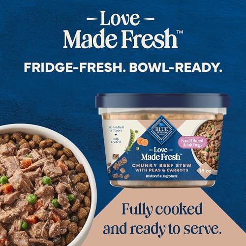 Blue Buffalo Love Made Fresh Natural Adult Dog Food for Small Breed Adult Dogs, Refrigerated, Chunky Beef Stew with Carrots and Peas, Fresh Dog Food,  thumbnail