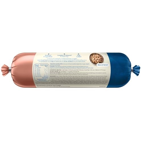 Blue Buffalo Love Made Fresh Natural Adult Dog Food, Refrigerated, Beef with Carrots and Peas, Fresh Dog Food, Ready-to-Serve, 1-lb Roll thumbnail