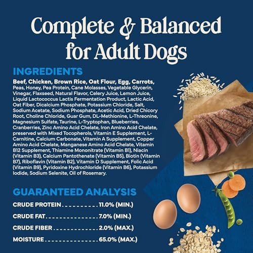 Blue Buffalo Love Made Fresh Natural Adult Dog Food, Refrigerated, Beef with Carrots and Peas, Fresh Dog Food, Ready-to-Serve, 1-lb Roll thumbnail
