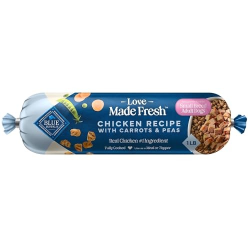 Blue Buffalo Love Made Fresh Natural Adult Dog Food for Small Breed Adult Dogs, Refrigerated,Chicken with Carrots and Peas, Fresh Dog Food, Ready-to-S