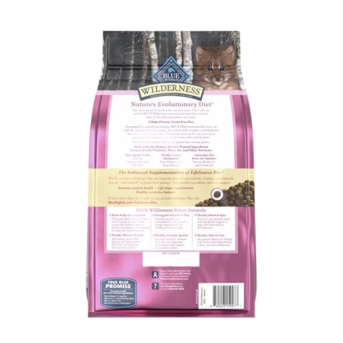 Blue Buffalo Wilderness High-Protein & Grain-Free Dry Food for Kittens, Natural Ingredients with DHA for Cognitive Development, Salmon Recipe, 5lb Bag thumbnail