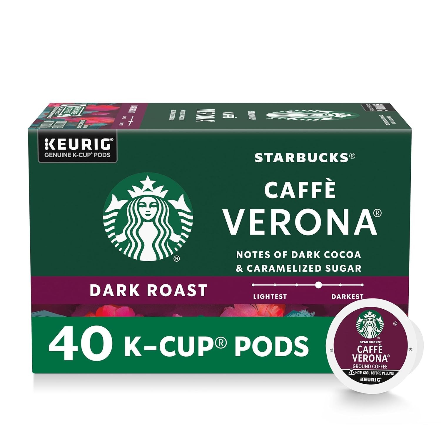 *2025-12-12* Starbucks K-cup Coffee Pods, Dark Roast, Caffè Verona for Keurig