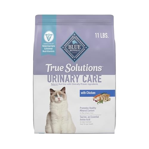 Blue Buffalo True Solutions Urinary Care Natural Nutrition with Clinically Proven Ingredients, Adult Cat Dry Food, with Chicken, 11 Lb. Bag
