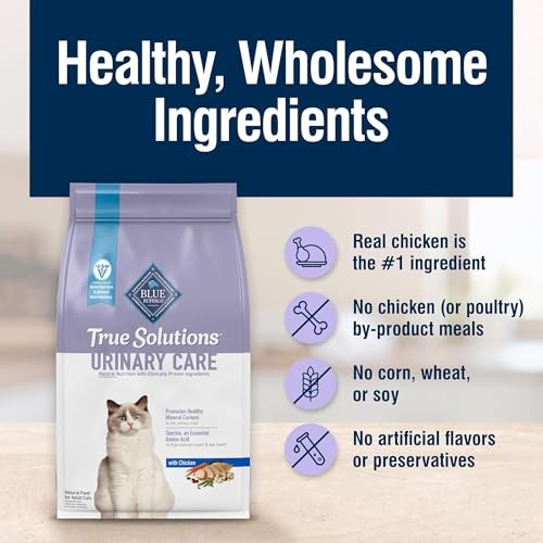 Blue Buffalo True Solutions Urinary Care Natural Nutrition with Clinically Proven Ingredients, Adult Cat Dry Food, with Chicken, 11 Lb. Bag thumbnail