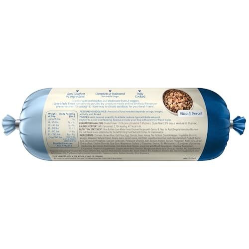 Blue Buffalo Love Made Fresh Natural Adult Dog Food, Refrigerated, Chicken with Carrots and Peas, Fresh Dog Food, Ready-to-Serve, 5-lb Roll thumbnail