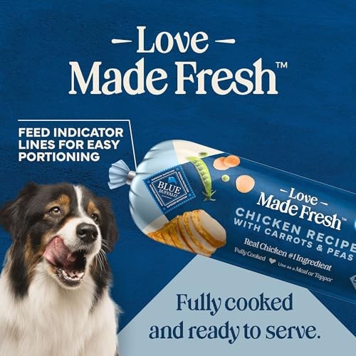 Blue Buffalo Love Made Fresh Natural Adult Dog Food, Refrigerated, Chicken with Carrots and Peas, Fresh Dog Food, Ready-to-Serve, 5-lb Roll thumbnail