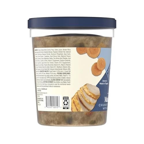 Blue Buffalo Love Made Fresh Natural Adult Dog Food, Refrigerated, Chunky Chicken Stew with Carrots and Peas, Fresh Dog Food, Ready-to-Serve, 2-lb Tub thumbnail
