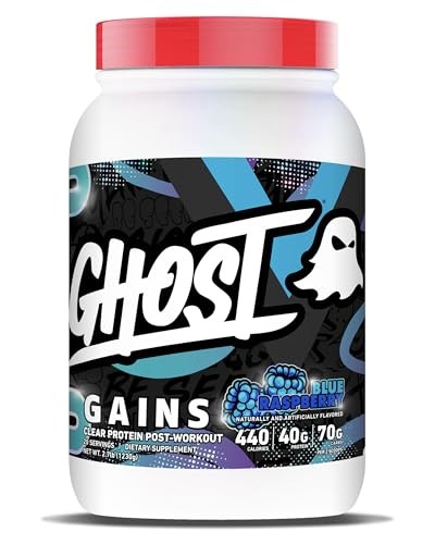 GHOST Clear Gains Mass Gainer Protein Powder - Post-Workout Weight Gainer Mix - 40g of Whey Protein Isolate, 440 Calories & 70g Vitargo Carbs - Lean M