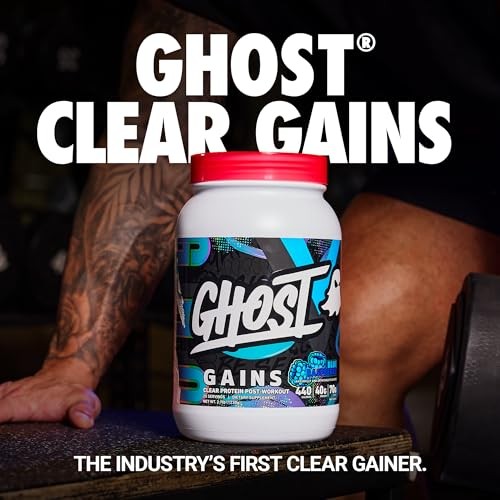GHOST Clear Gains Mass Gainer Protein Powder - Post-Workout Weight Gainer Mix - 40g of Whey Protein Isolate, 440 Calories & 70g Vitargo Carbs - Lean M thumbnail