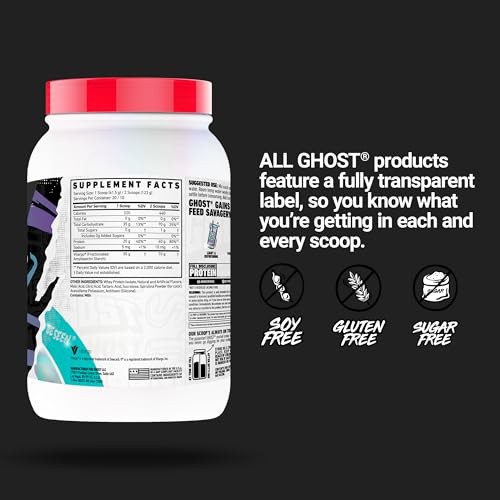 GHOST Clear Gains Mass Gainer Protein Powder - Post-Workout Weight Gainer Mix - 40g of Whey Protein Isolate, 440 Calories & 70g Vitargo Carbs - Lean M thumbnail