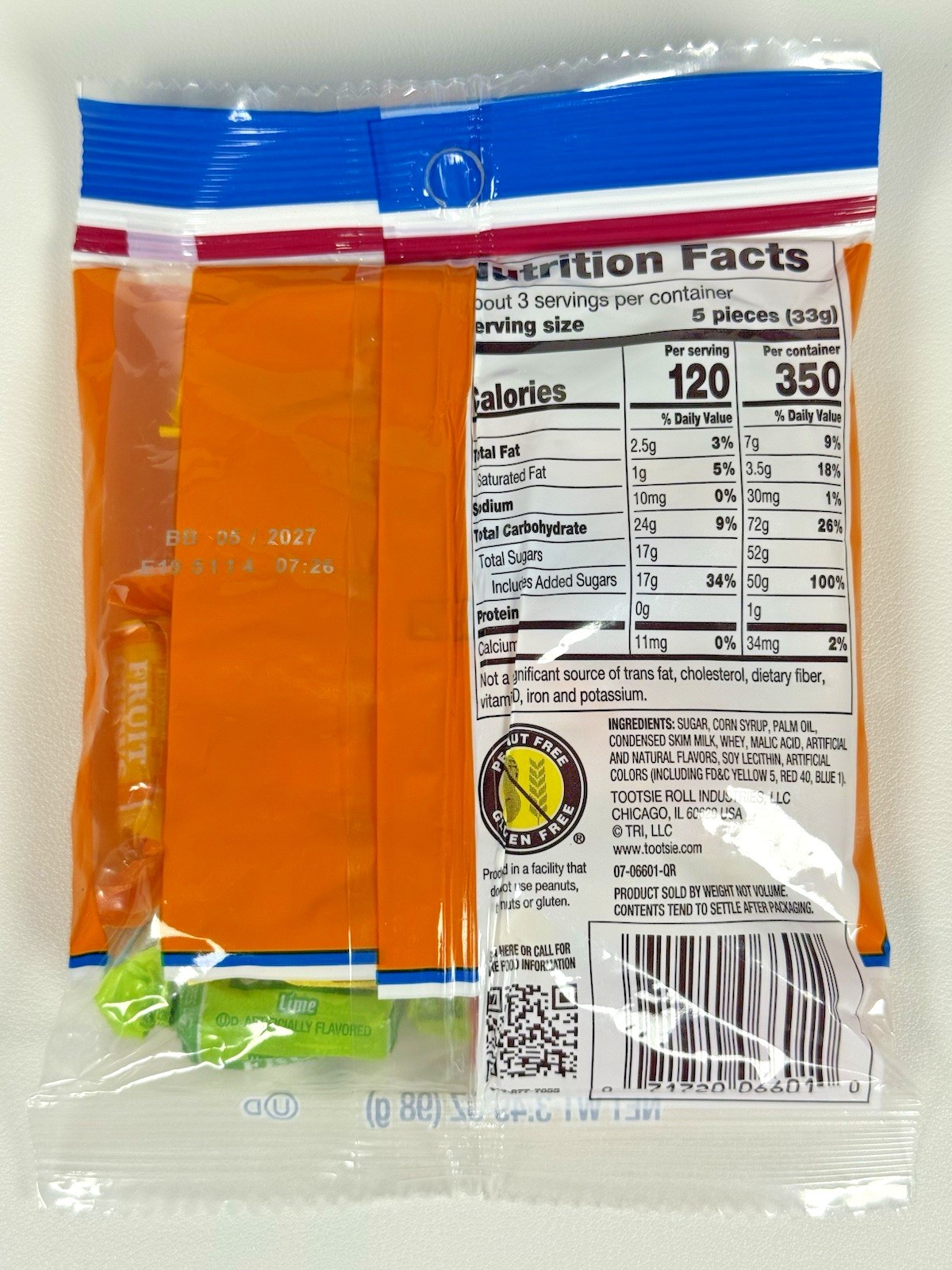 Tootsie Roll Fruit Chews Candy Assorted Fruit Flavors Gluten Free thumbnail