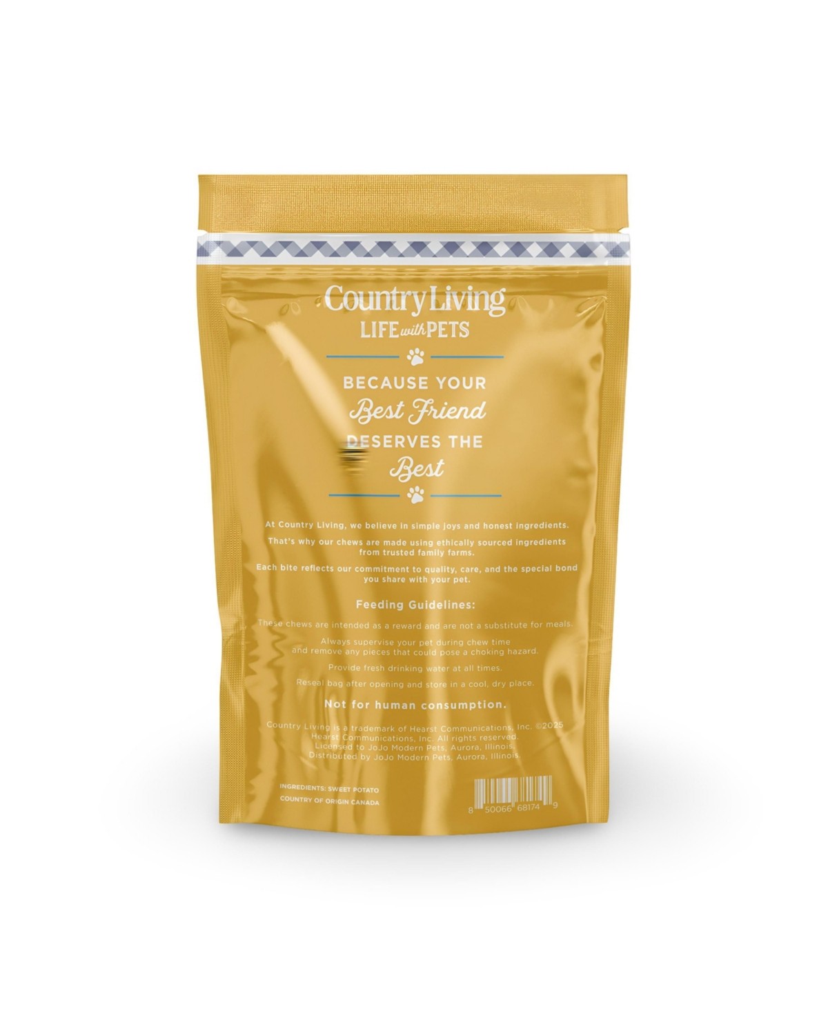 Country Living Sweet Potato Chips Dog Treats â 8oz Bag â 100% Natural - Yellow Bag thumbnail
