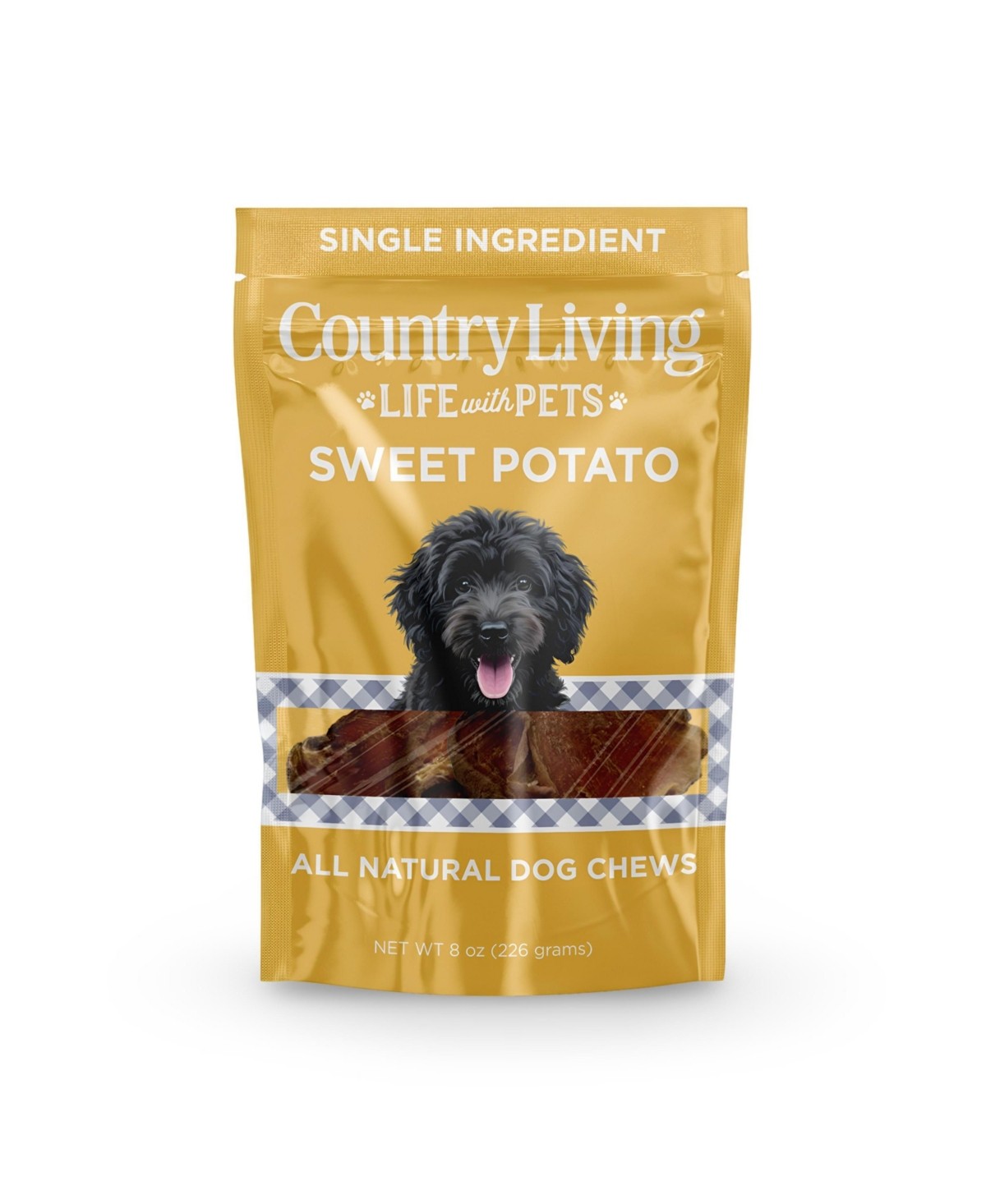 Country Living Sweet Potato Chips Dog Treats â 8oz Bag â 100% Natural - Yellow Bag thumbnail