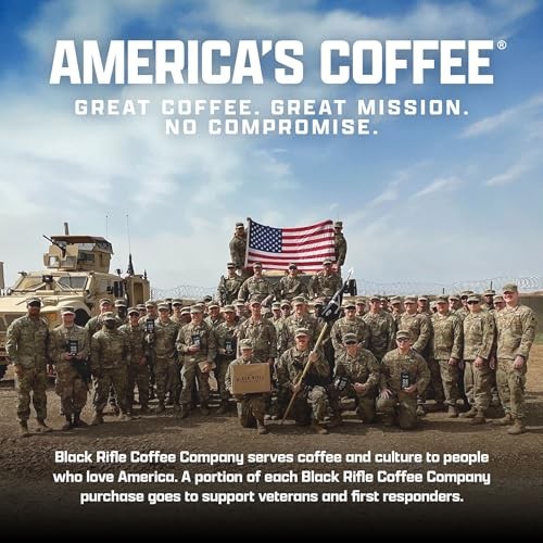 Black Rifle Coffee Company Just Black, 12oz Bag, Whole Bean Medium Roast - Roasted Blend Made from Arabica Beans - Colombian & Brazilian Beans - Veter thumbnail