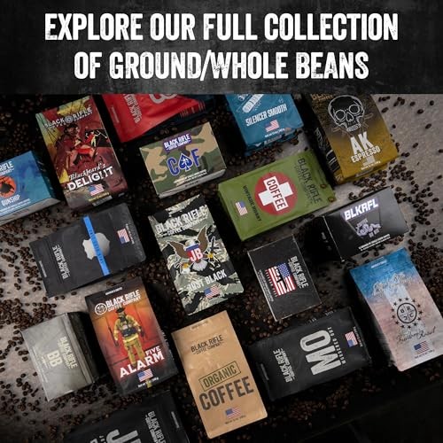 Black Rifle Coffee Company Just Black, 12oz Bag, Whole Bean Medium Roast - Roasted Blend Made from Arabica Beans - Colombian & Brazilian Beans - Veter thumbnail