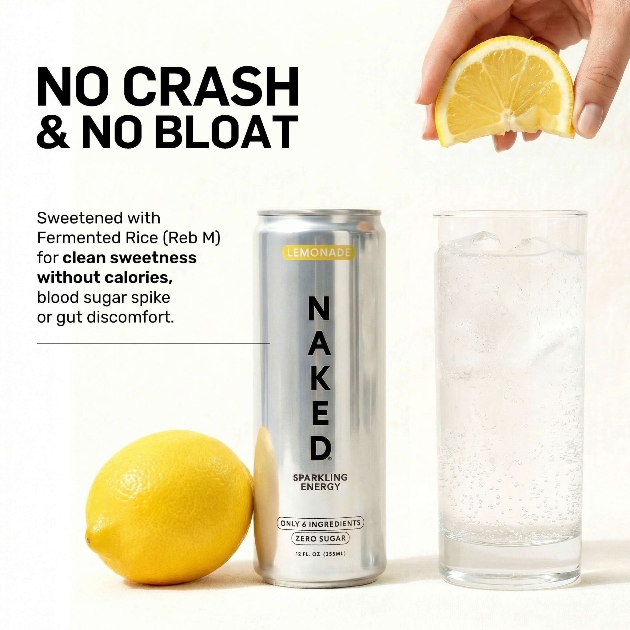 Lemonade Naked Sparkling Energy | Clean Energy Drink - 12 Cans thumbnail
