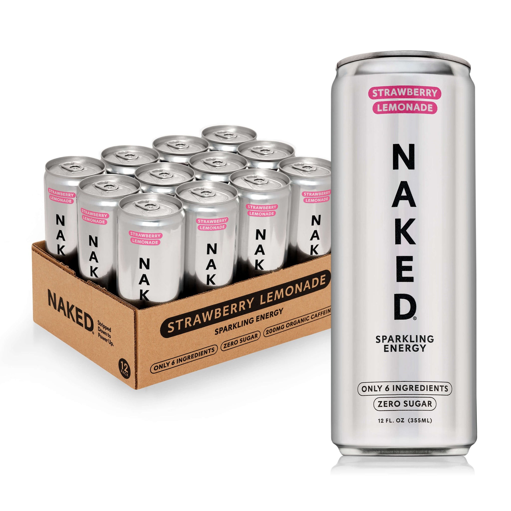 Strawberry Lemonade Naked Sparkling Energy | Clean Energy Drink - 12 Cans thumbnail