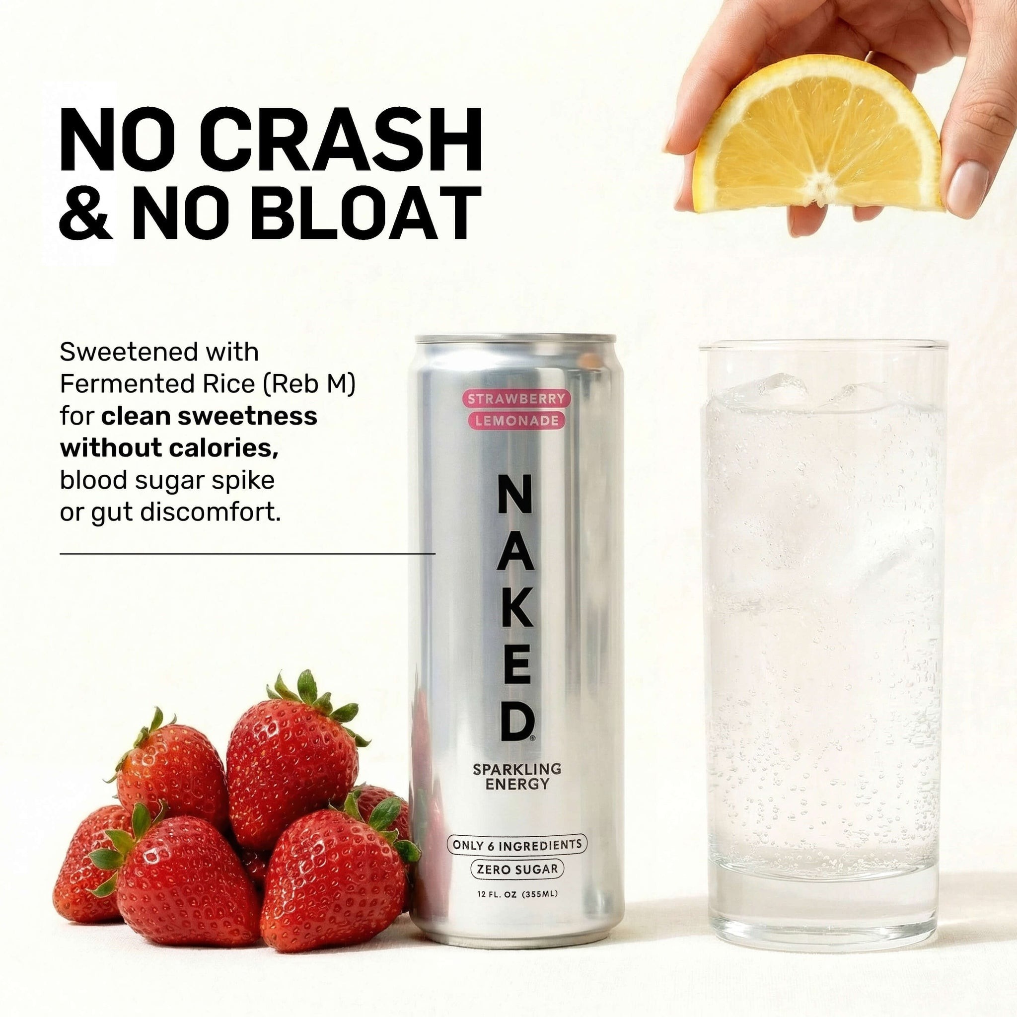 Strawberry Lemonade Naked Sparkling Energy | Clean Energy Drink - 12 Cans thumbnail