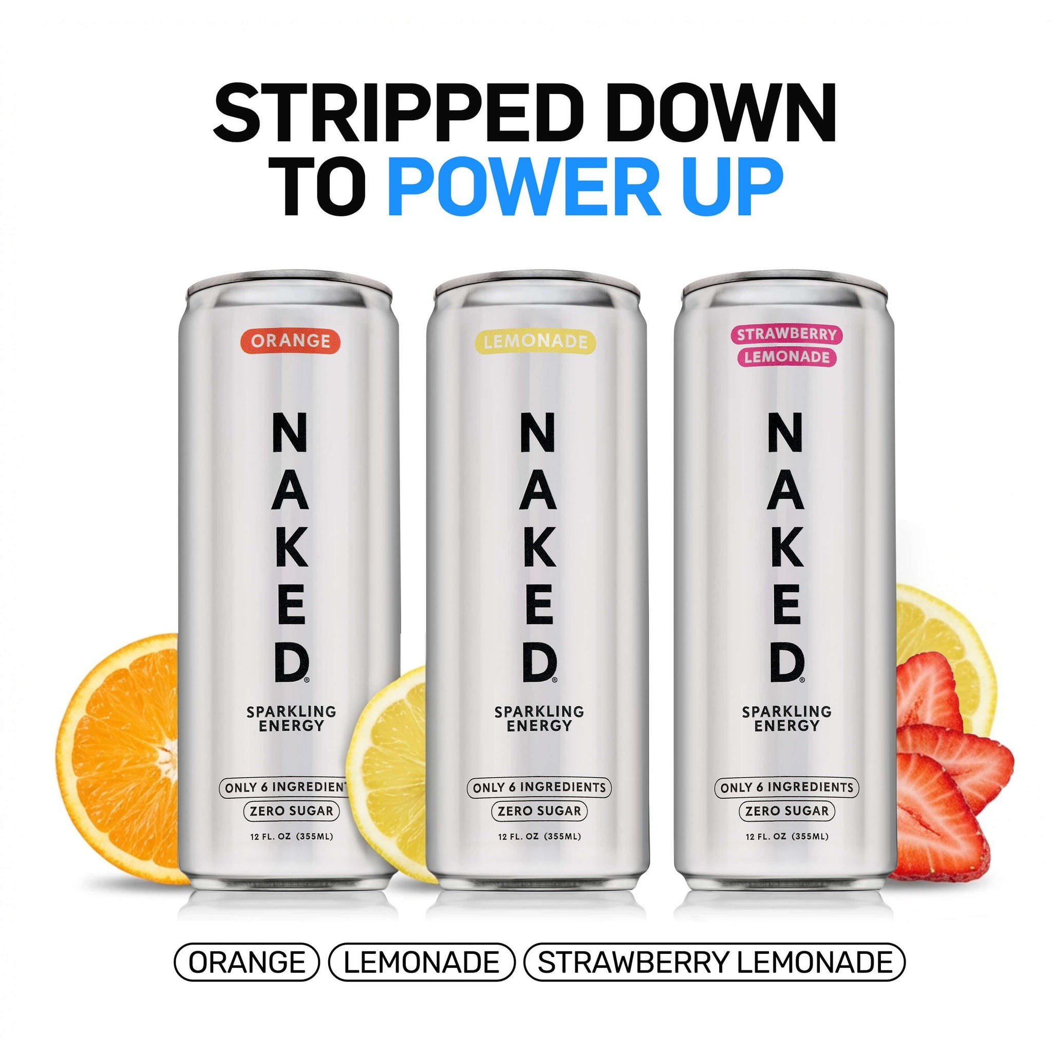 Strawberry Lemonade Naked Sparkling Energy | Clean Energy Drink - 12 Cans thumbnail
