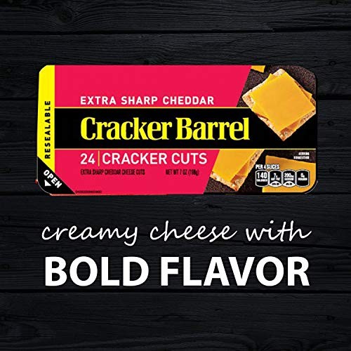 Cracker Barrel Cracker Cuts Extra Sharp Yellow Cheddar Cheese Slices, 24 Ct Tray thumbnail