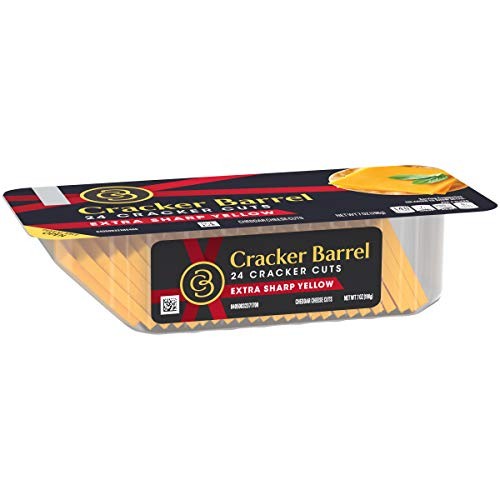 Cracker Barrel Cracker Cuts Extra Sharp Yellow Cheddar Cheese Slices, 24 Ct Tray thumbnail