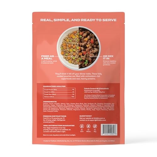 Jinx Wet Dog Food Topper, Mix with Dry Dog Food, Made with Real Salmon & Chicken, Bone Broth, No Fillers, for All Lifestages, 9oz, 1 Pack thumbnail